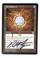 V0006: Mox Diamond: MP: Custom Altered: Paint Pen: Signed/Autographed: Dan Frazier: Black